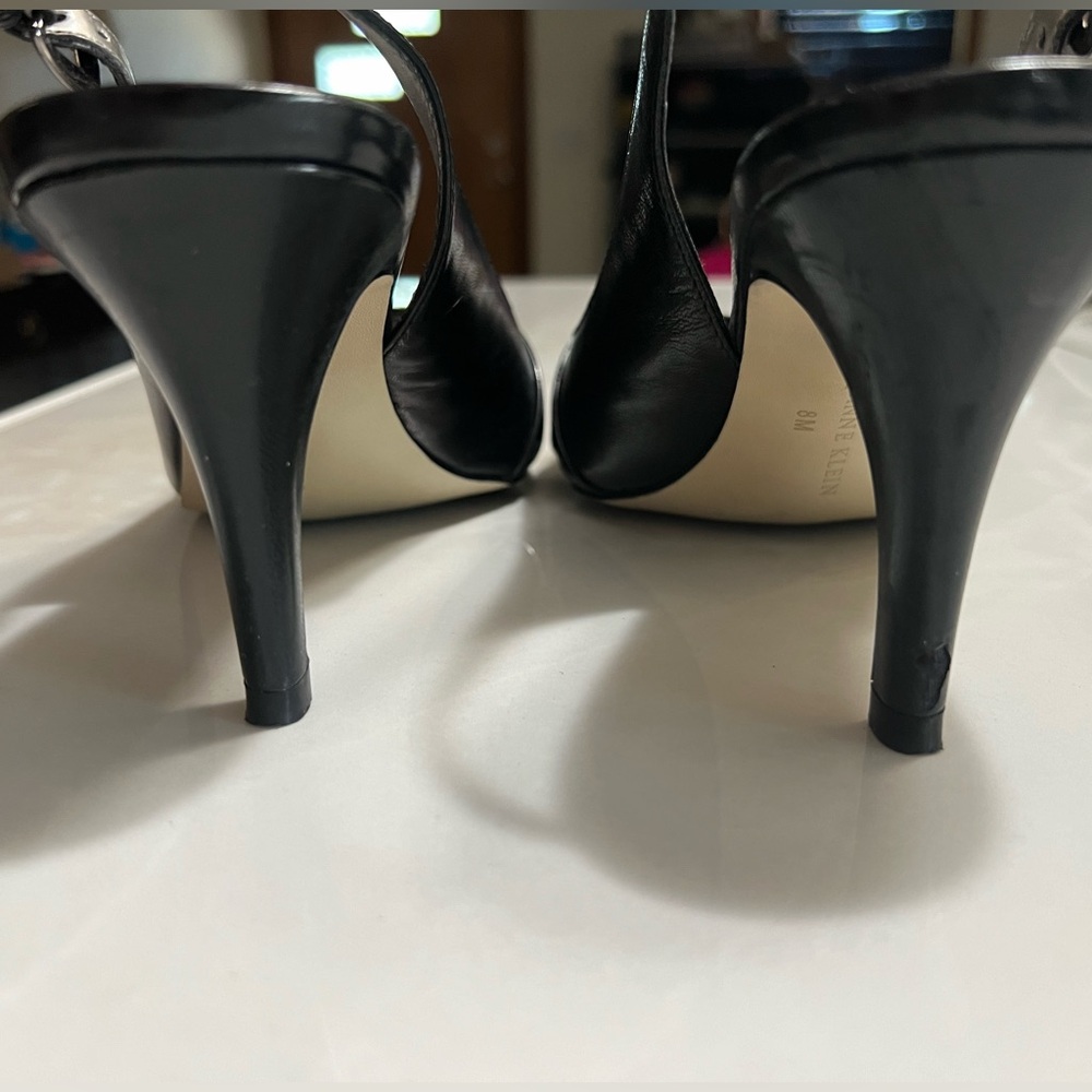 Anne Klein Crosby Sling Back Leather Heels - Picture 5 of 7